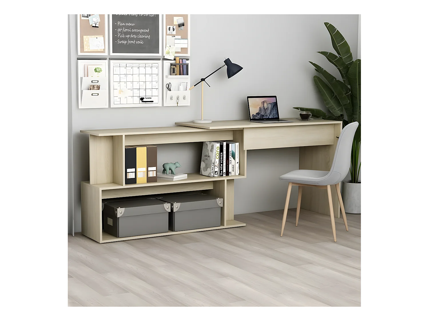 Bureau d'angle Chêne sonoma 200x50x76 cm Aggloméré