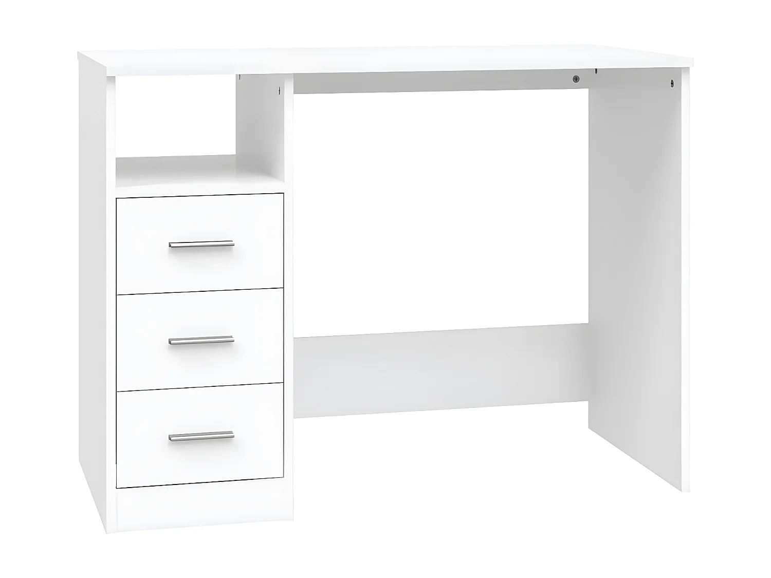 Bureau avec tiroirs Blanc 102x50x76 cm Bois d'ingénierie
