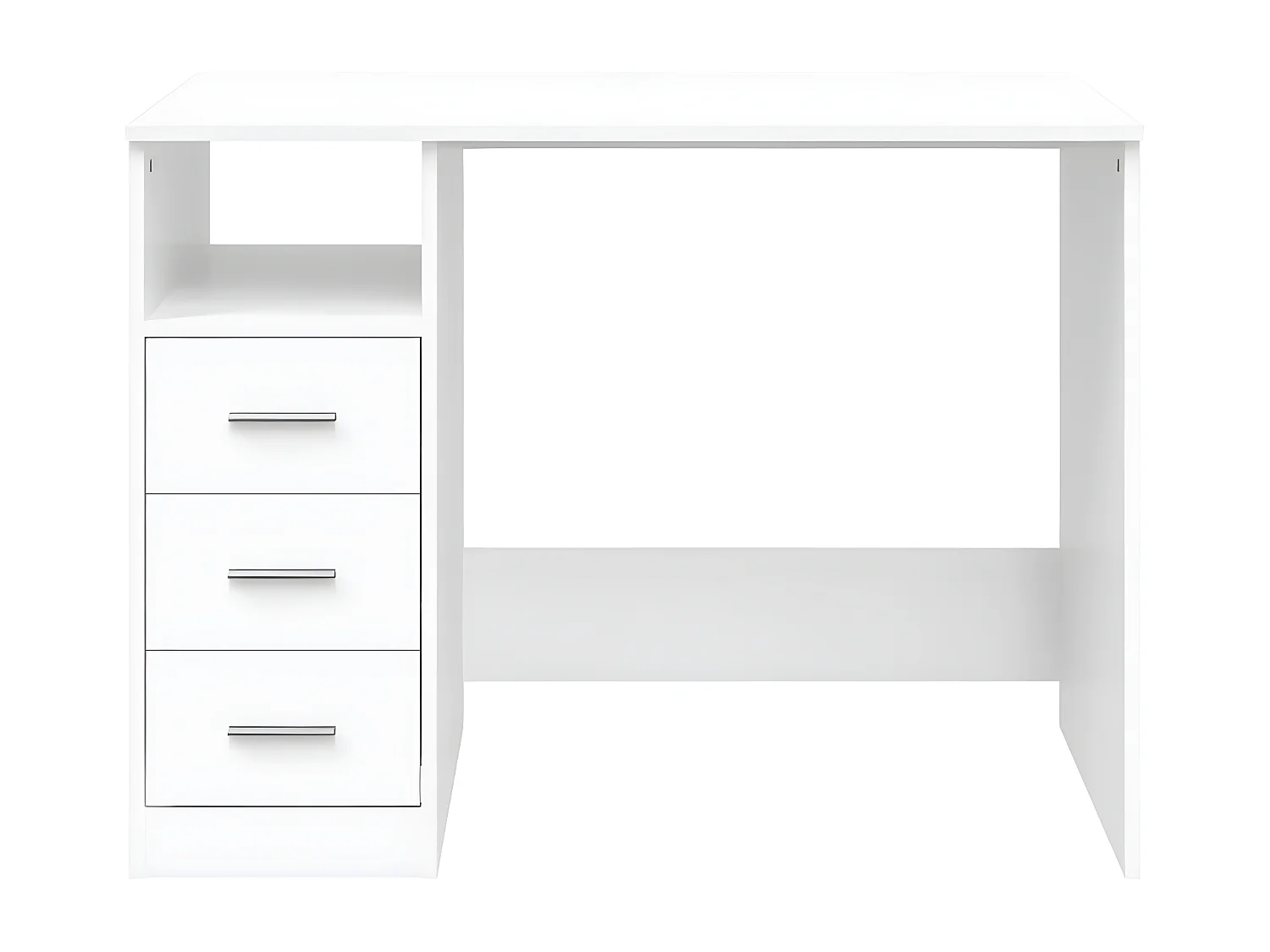 Bureau avec tiroirs Blanc 102x50x76 cm Bois d'ingénierie