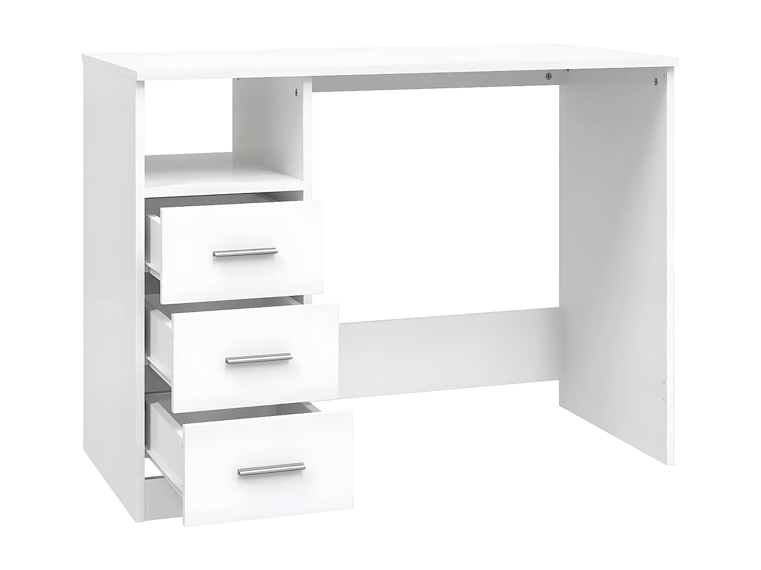 Bureau avec tiroirs Blanc 102x50x76 cm Bois d'ingénierie