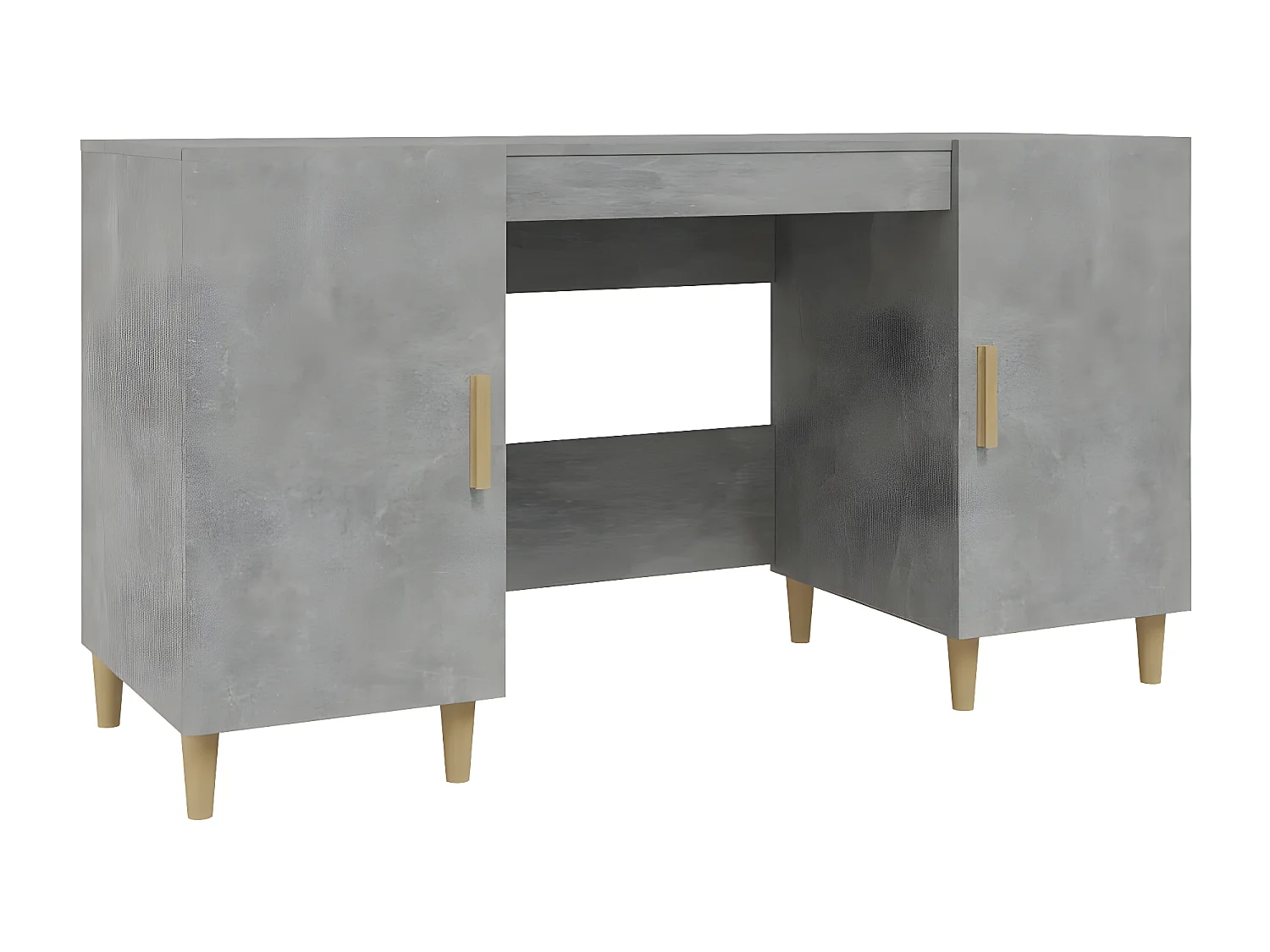 Bureau Gris béton 140x50x75 cm Bois d'ingénierie