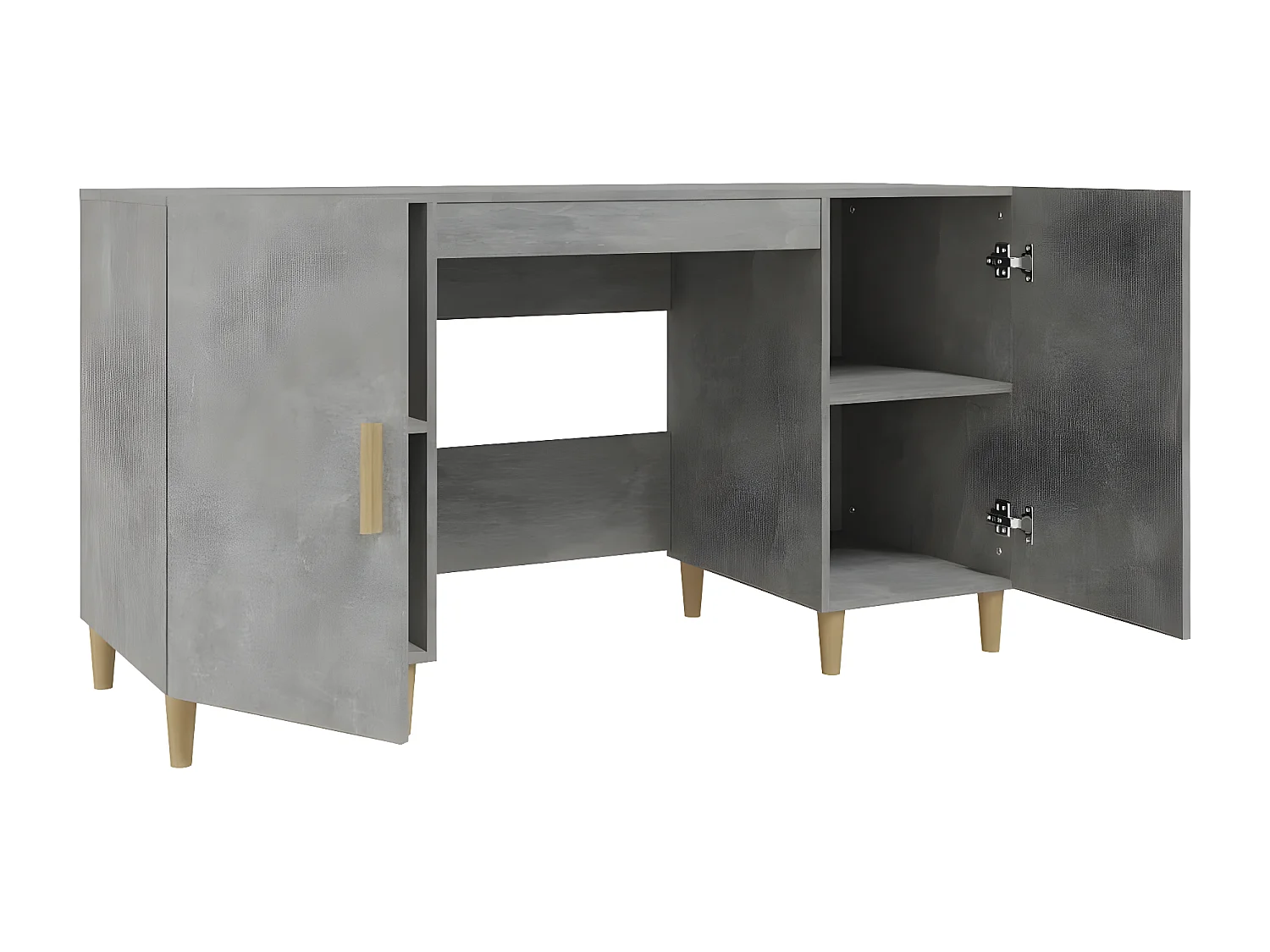Bureau Gris béton 140x50x75 cm Bois d'ingénierie