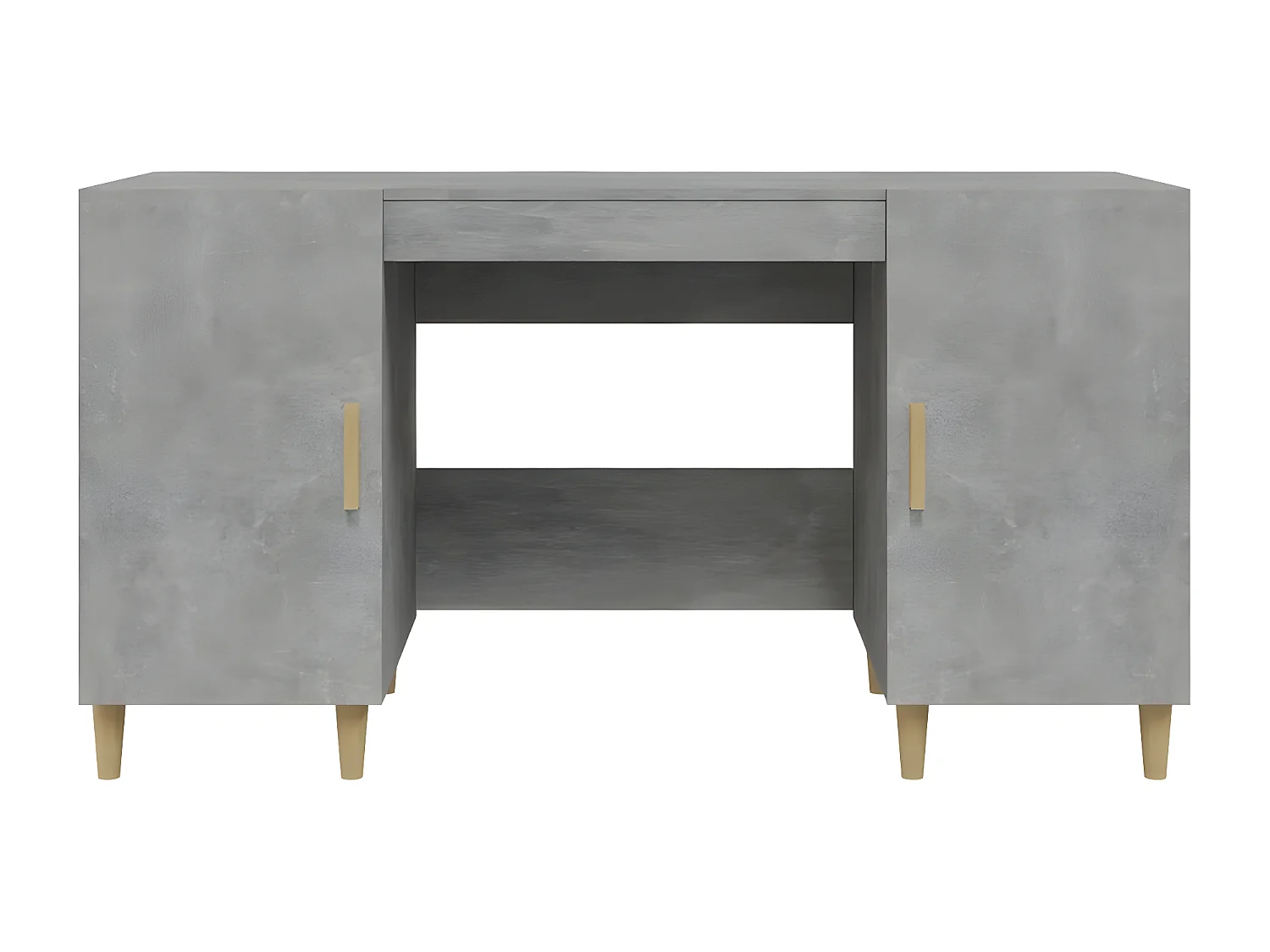 Bureau Gris béton 140x50x75 cm Bois d'ingénierie