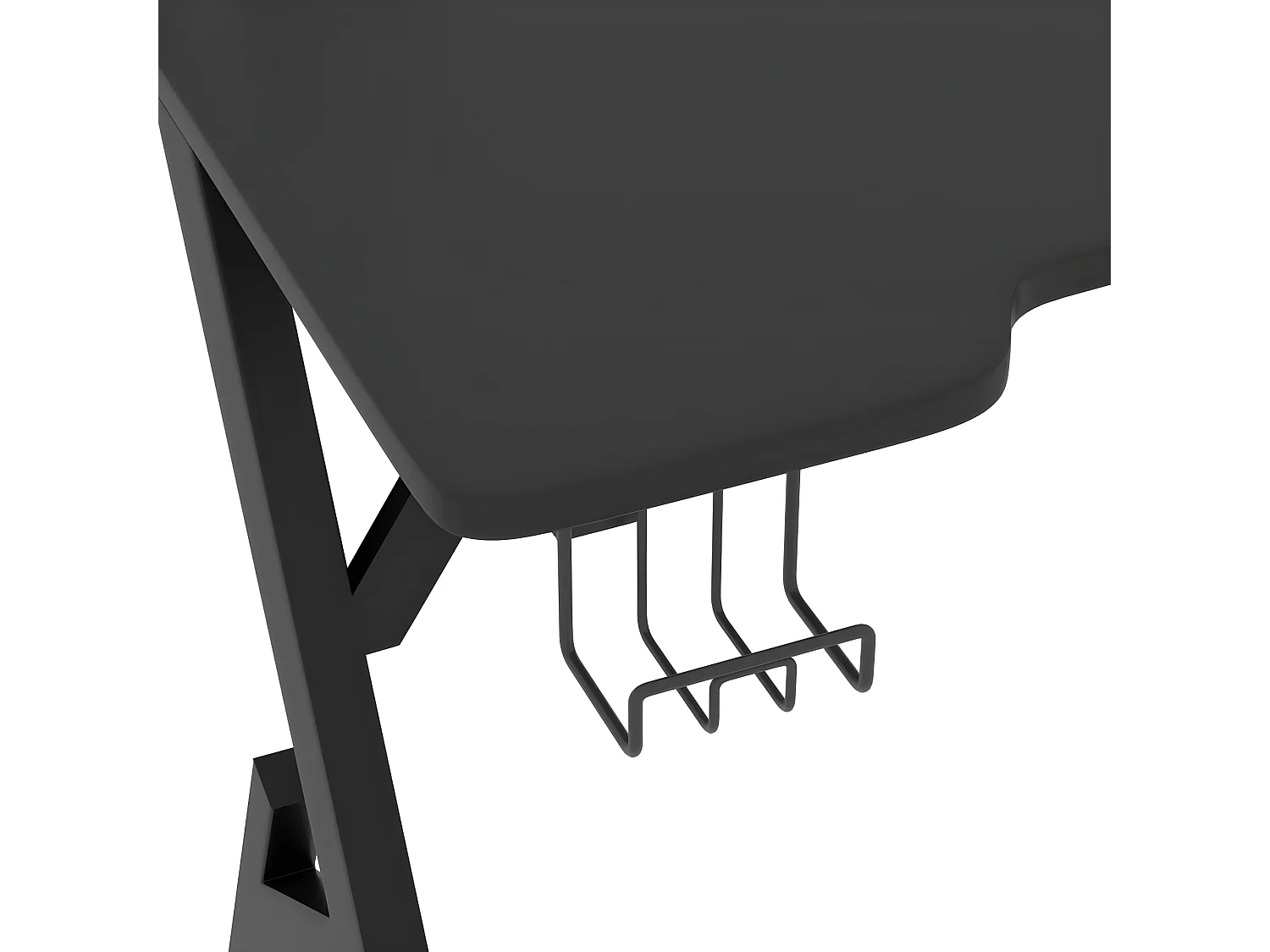 Bureau de jeu avec pieds en forme de Y Noir 90x60x75 cm