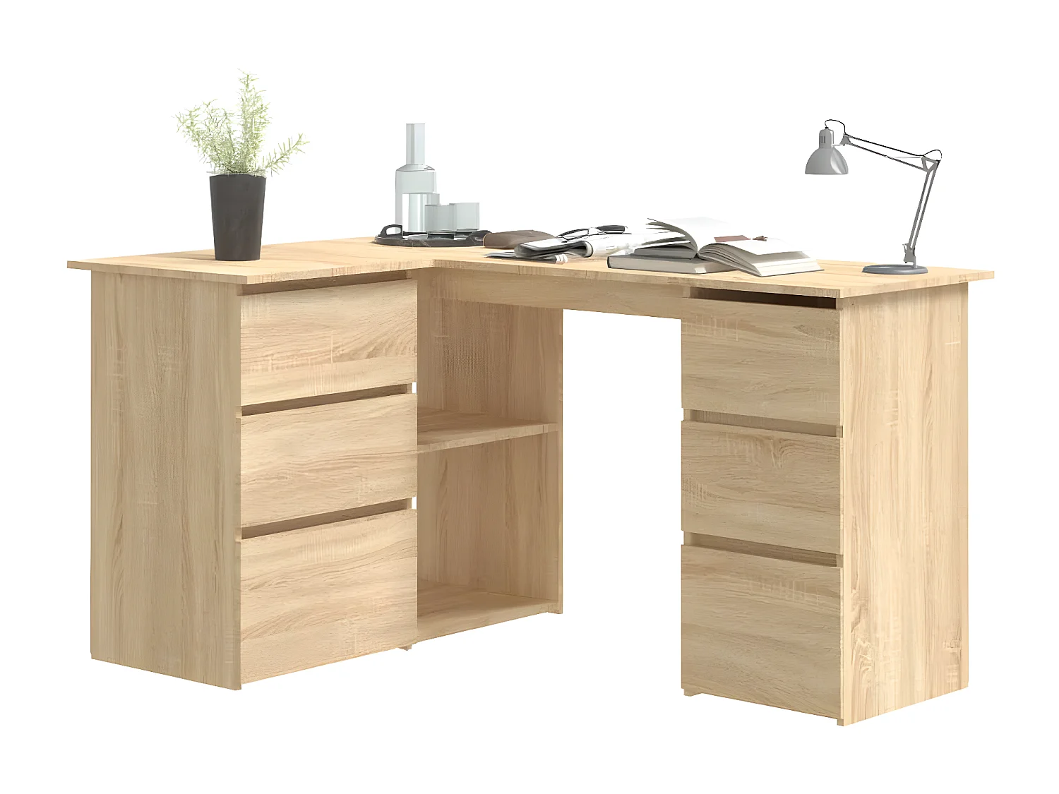 Hoekbureau 145x100x76 cm bewerkt hout sonoma eikenkleurig