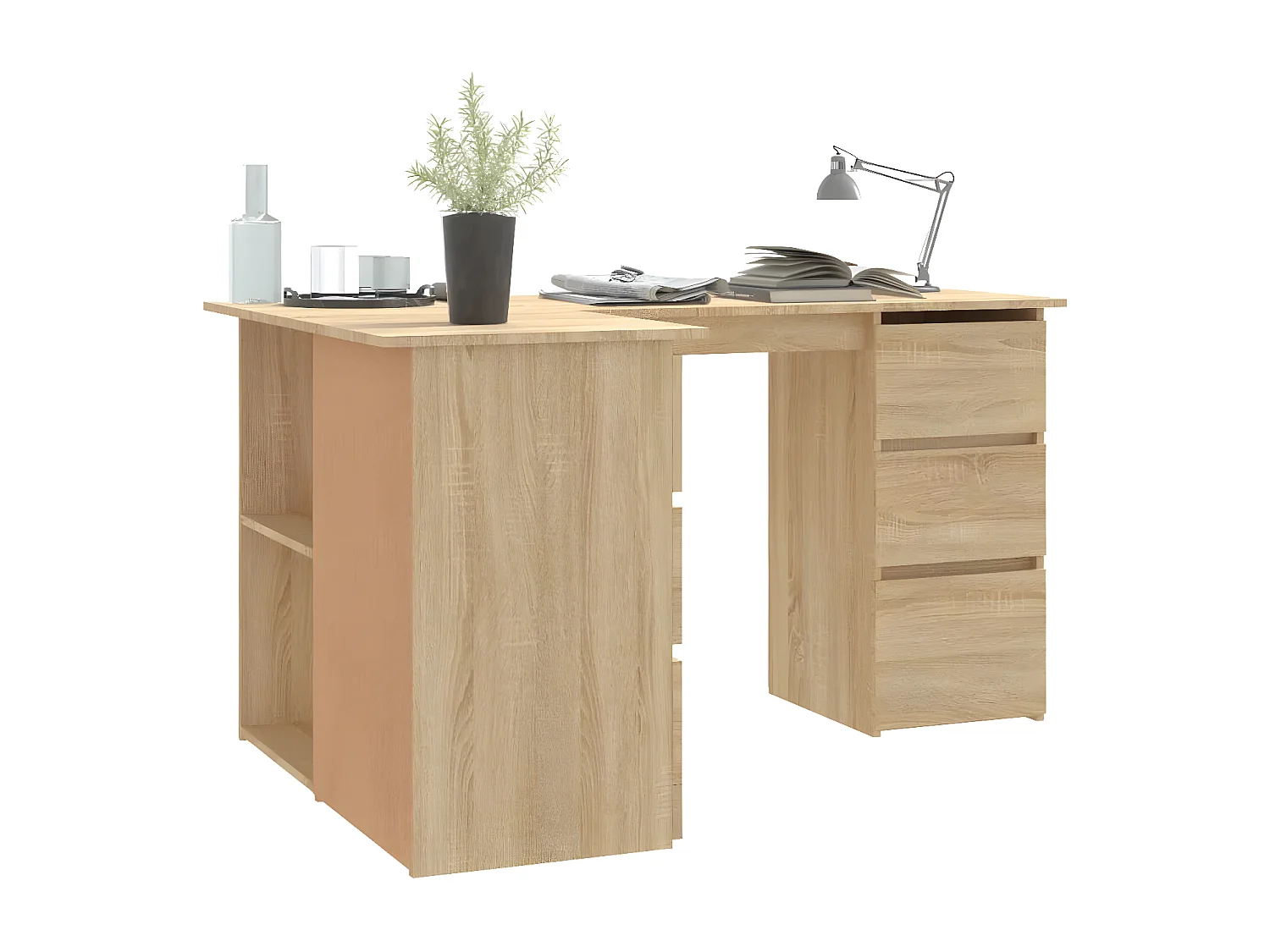 Hoekbureau 145x100x76 cm bewerkt hout sonoma eikenkleurig