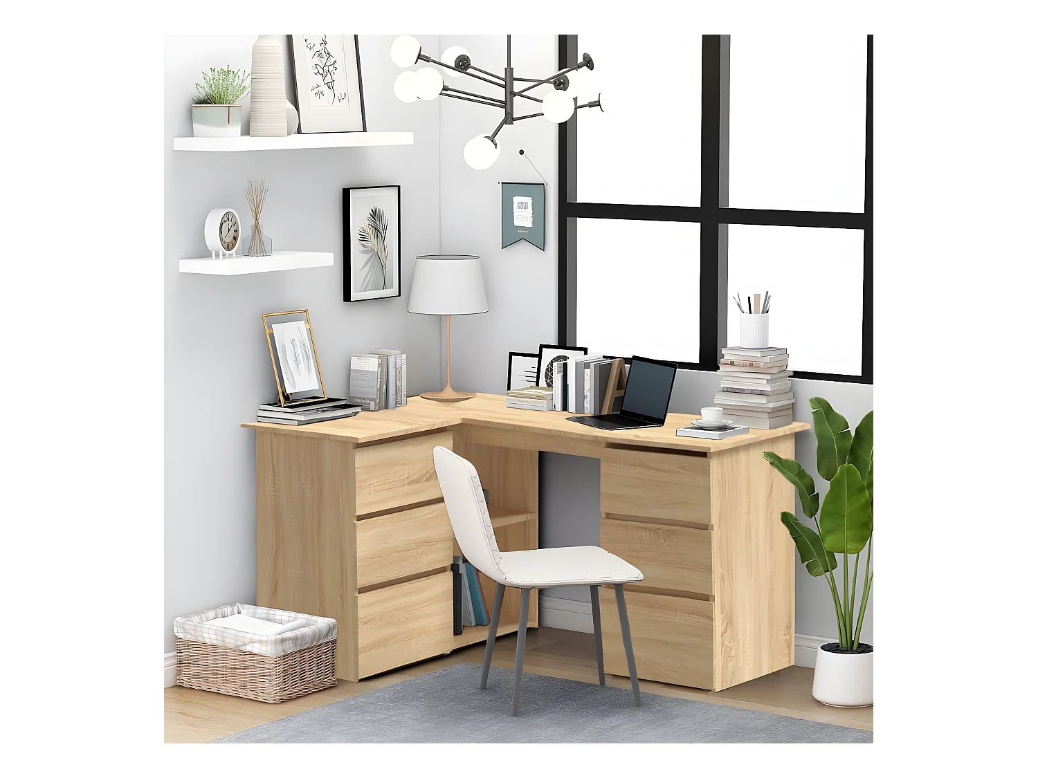 Bureau d'angle Chêne sonoma 145x100x76 cm Aggloméré