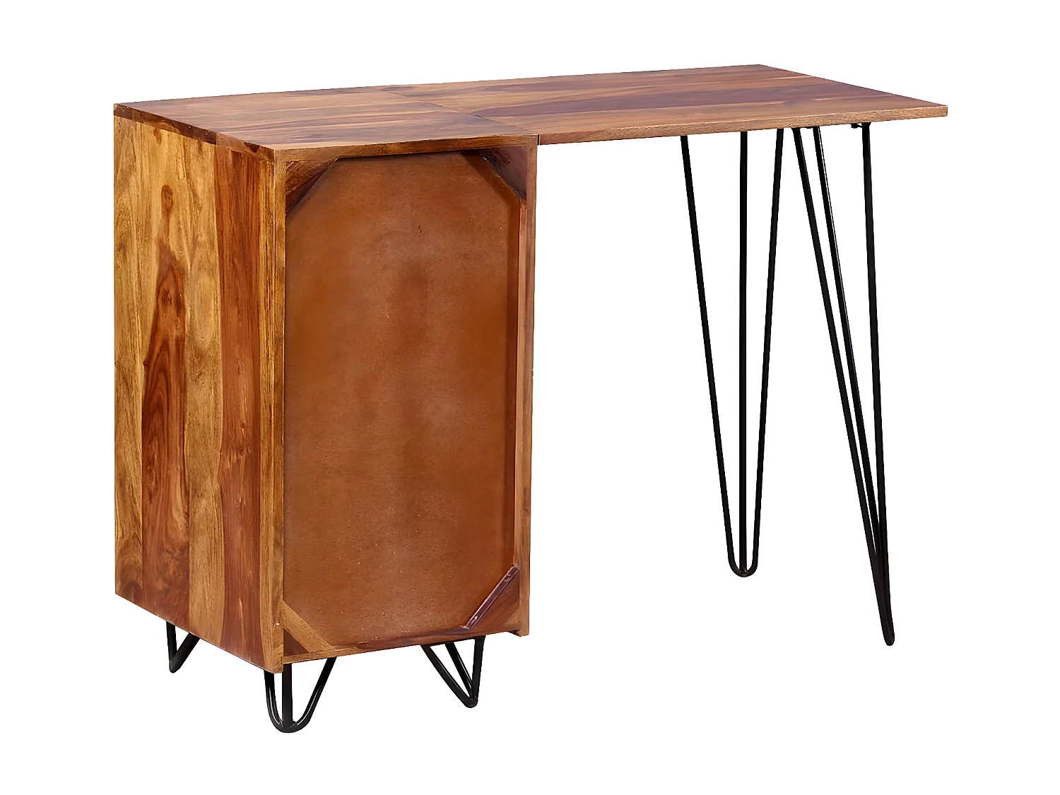 Bureau avec 1 tiroir et 1 armoire Bois massif de Sesham