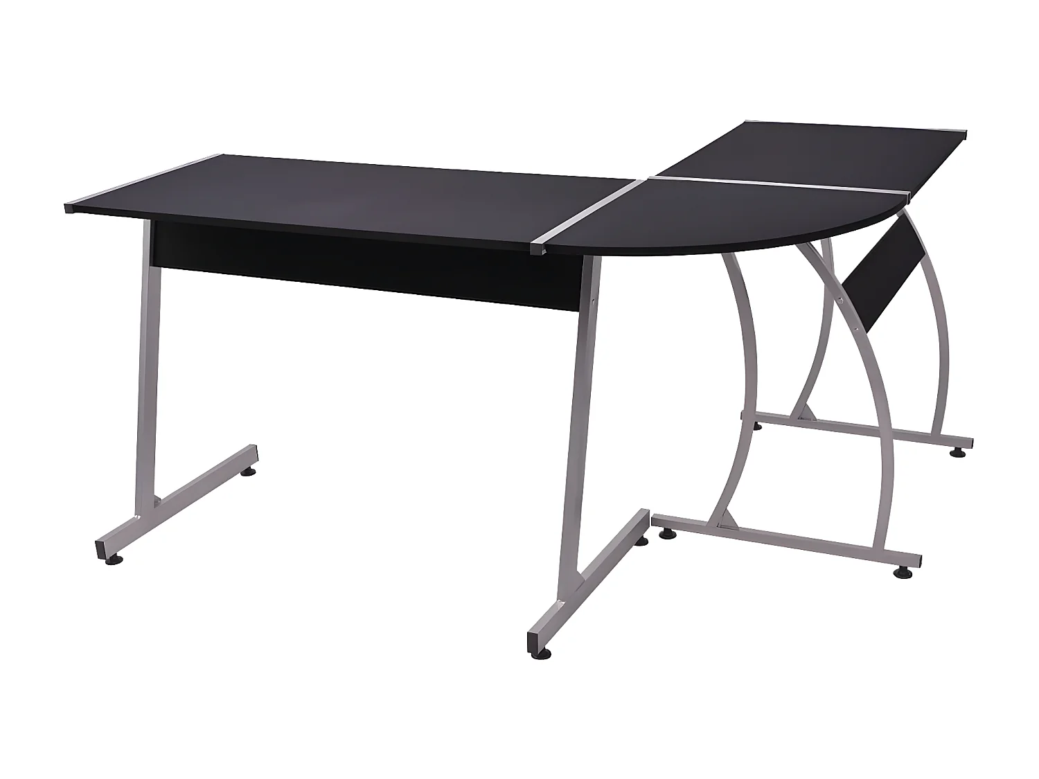 Bureau d'angle en forme de L Noir