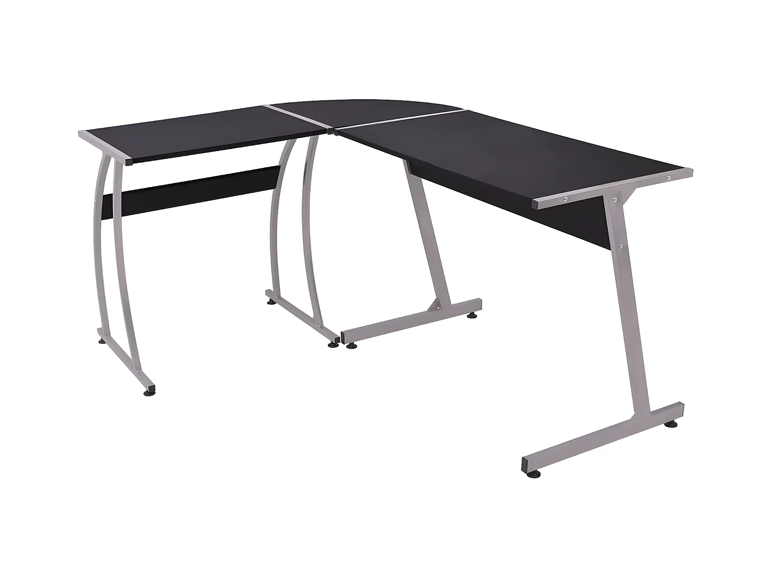 Bureau d'angle en forme de L Noir