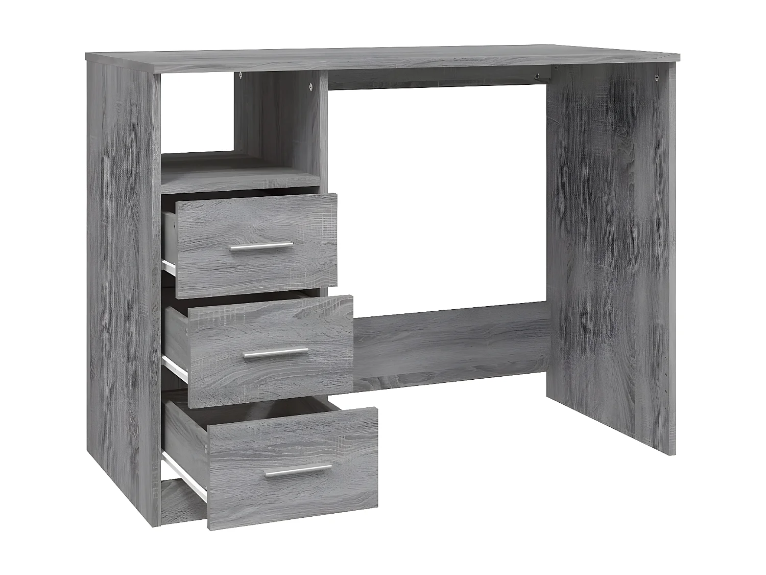 Bureau avec tiroirs Sonoma gris 102x50x76 cm Bois d'ingénierie