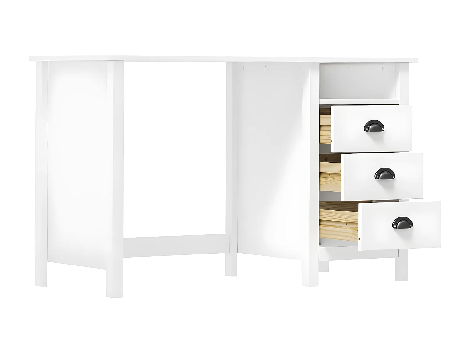 Bureau Hill 3 lades 120x50x74 cm massief grenenhout