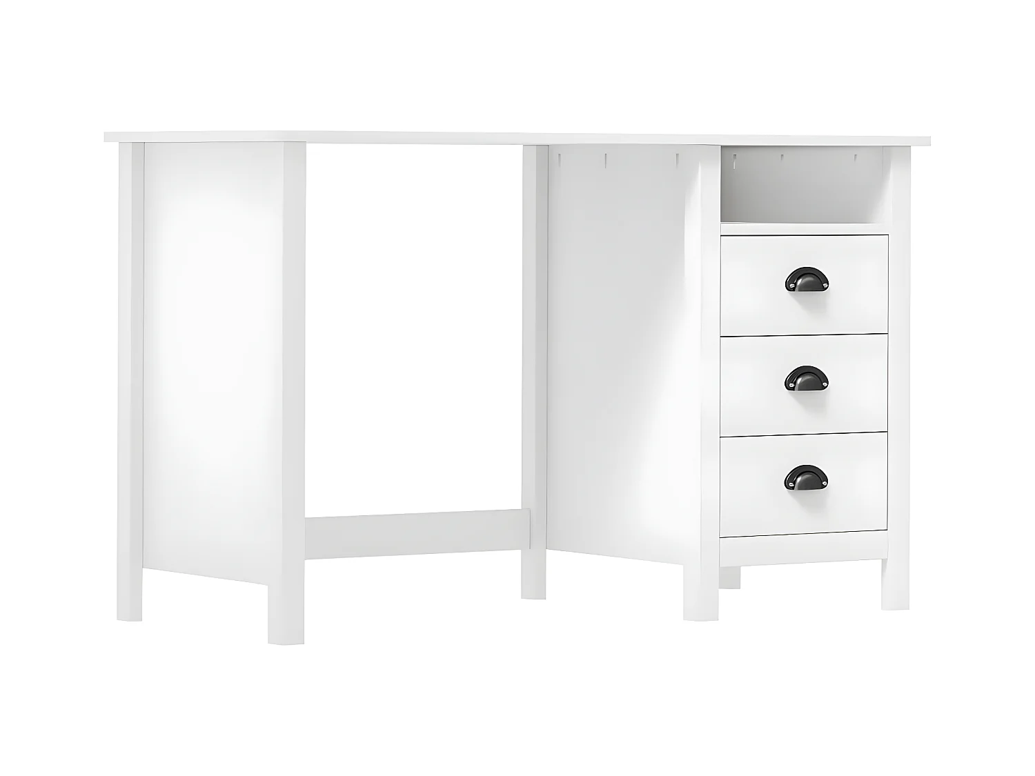 Bureau Hill avec 3 tiroirs 120x50x74 cm Bois pin massif