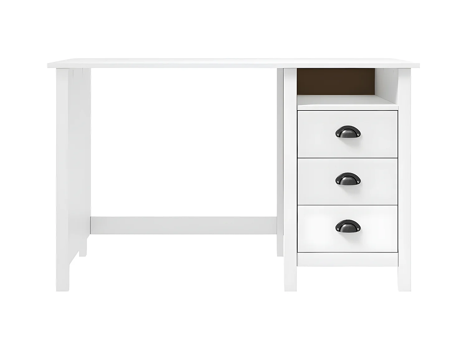 Bureau Hill avec 3 tiroirs 120x50x74 cm Bois pin massif
