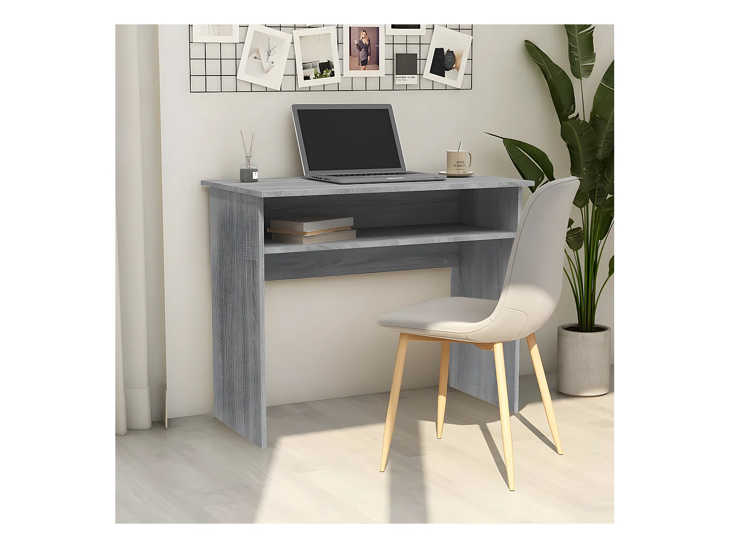Bureau Sonoma gris 90x50x74 cm Bois d'ingénierie