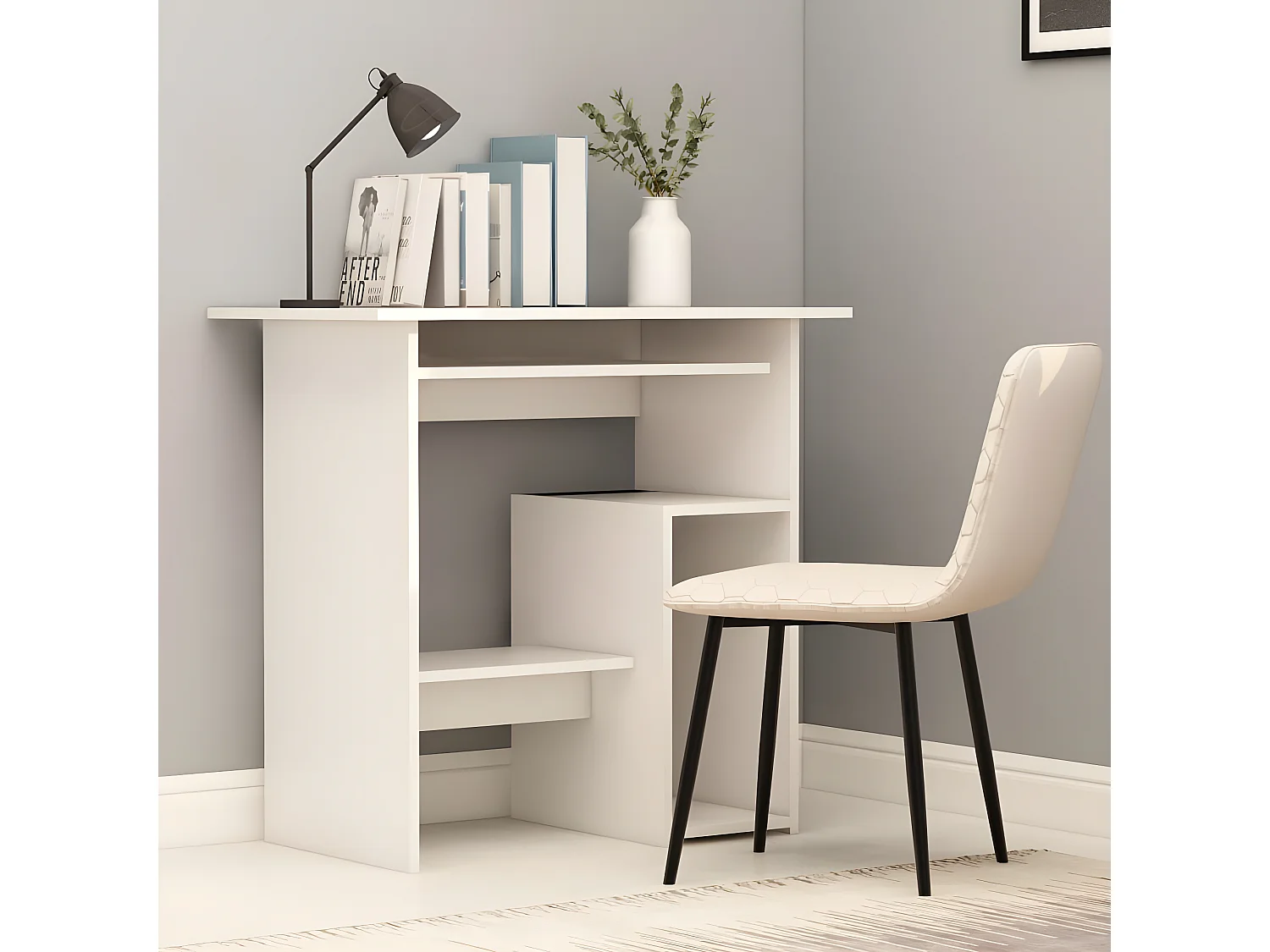 Bureau Blanc 80 x 45 x 74 cm Aggloméré