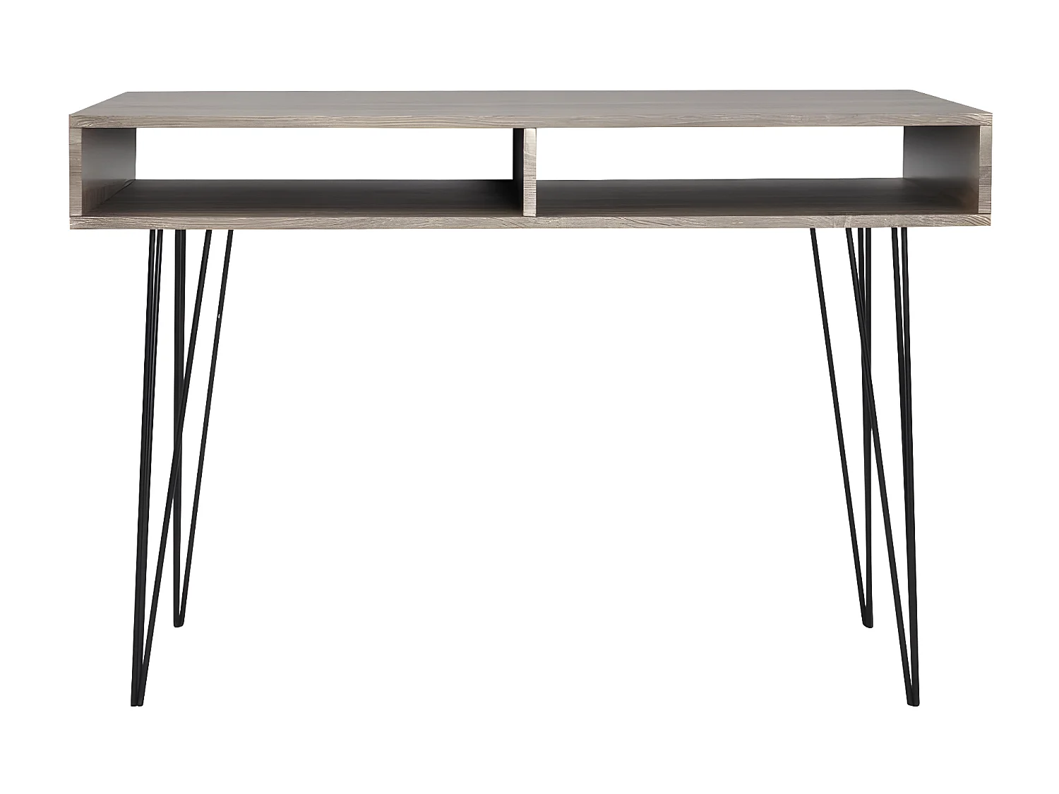 Bureau avec 2 compartiments Gris