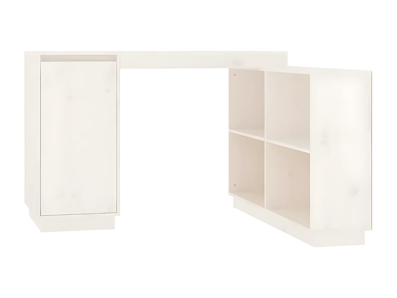 Bureau Blanc 110x50x75 cm Bois massif de pin