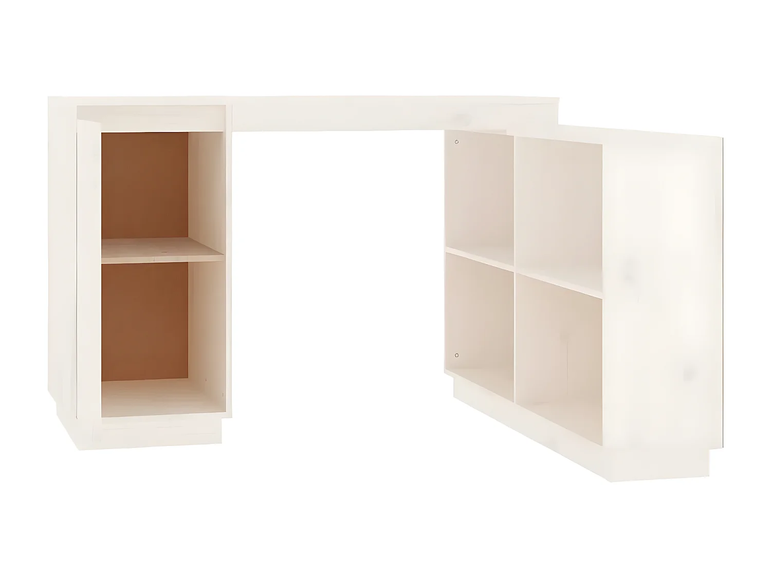 Bureau Blanc 110x50x75 cm Bois massif de pin