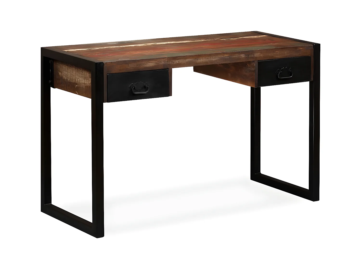 Bureau avec 2 tiroirs Bois de récupération massif 120x50x76 cm