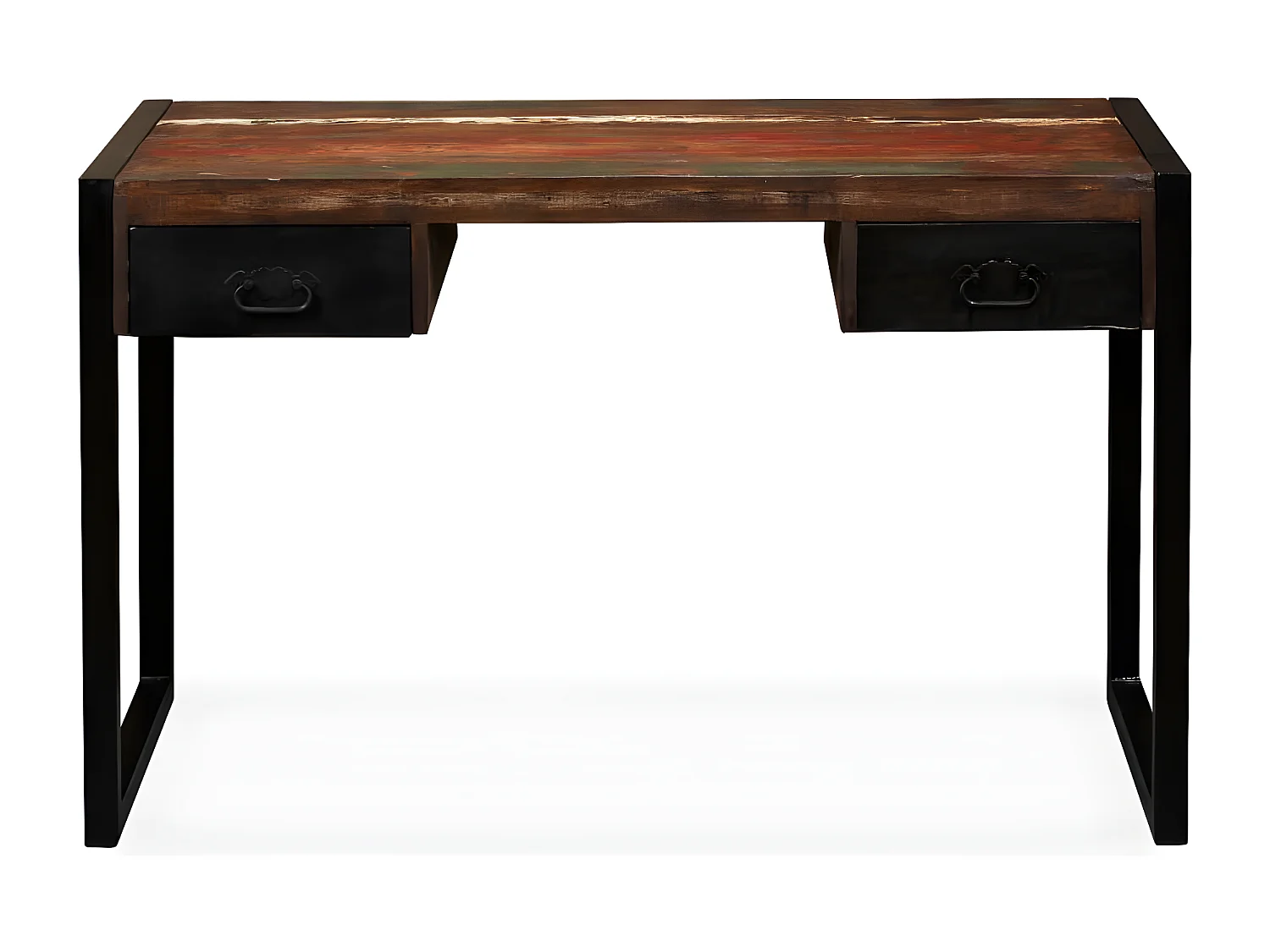 Bureau avec 2 tiroirs Bois de récupération massif 120x50x76 cm