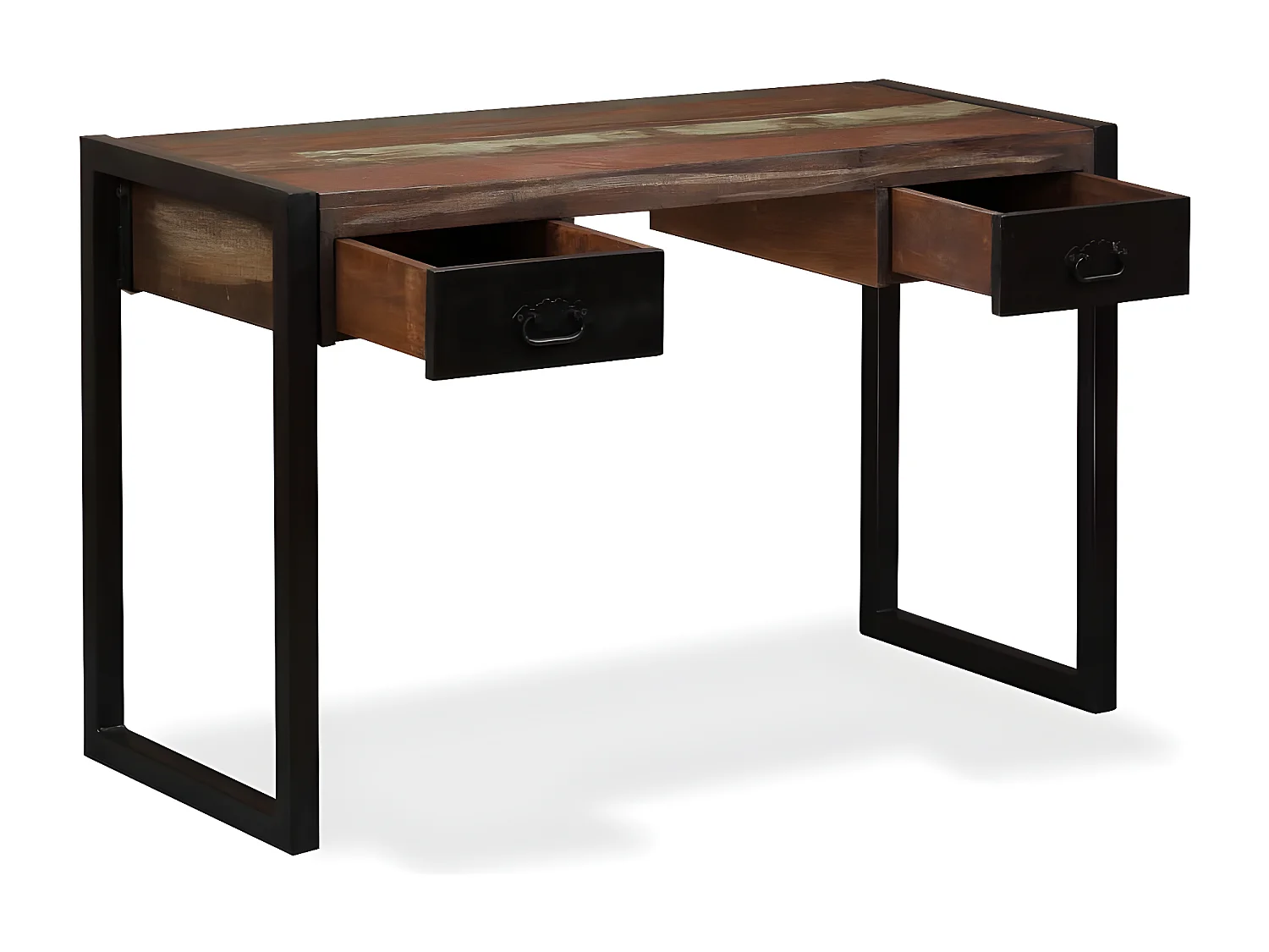 Bureau avec 2 tiroirs Bois de récupération massif 120x50x76 cm