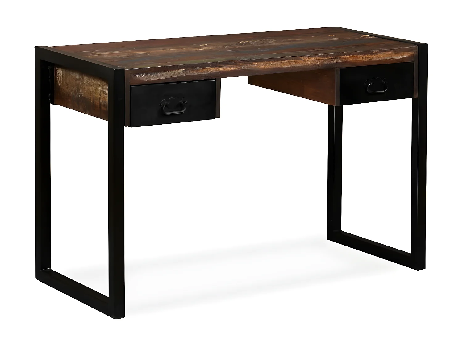 Bureau avec 2 tiroirs Bois de récupération massif 120x50x76 cm