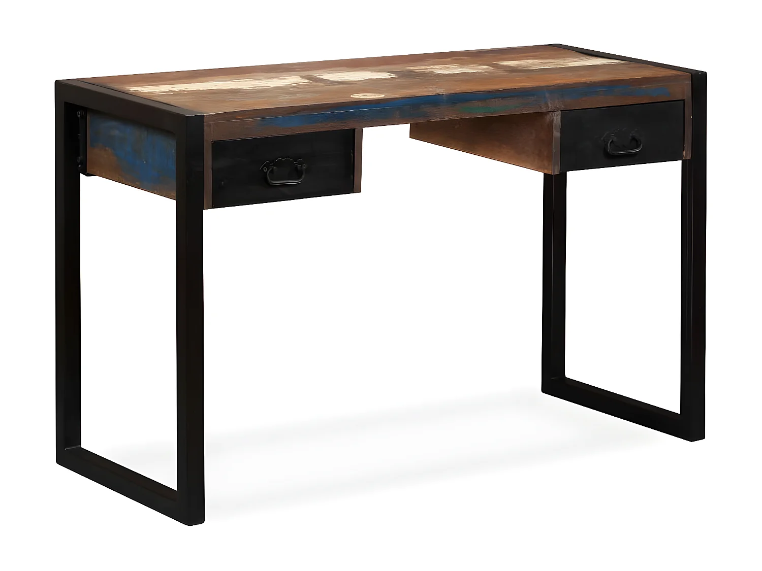 Bureau avec 2 tiroirs Bois de récupération massif 120x50x76 cm