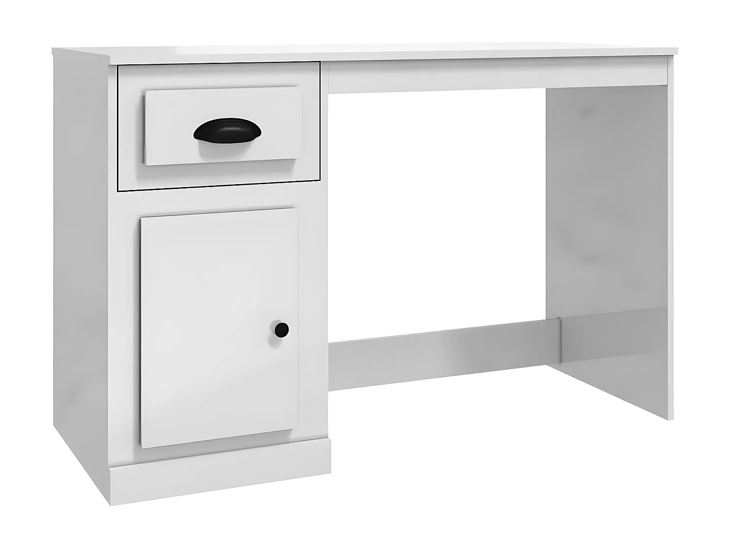 Escritorio cajón madera contrachapada blanco brillo 115x50x75cm