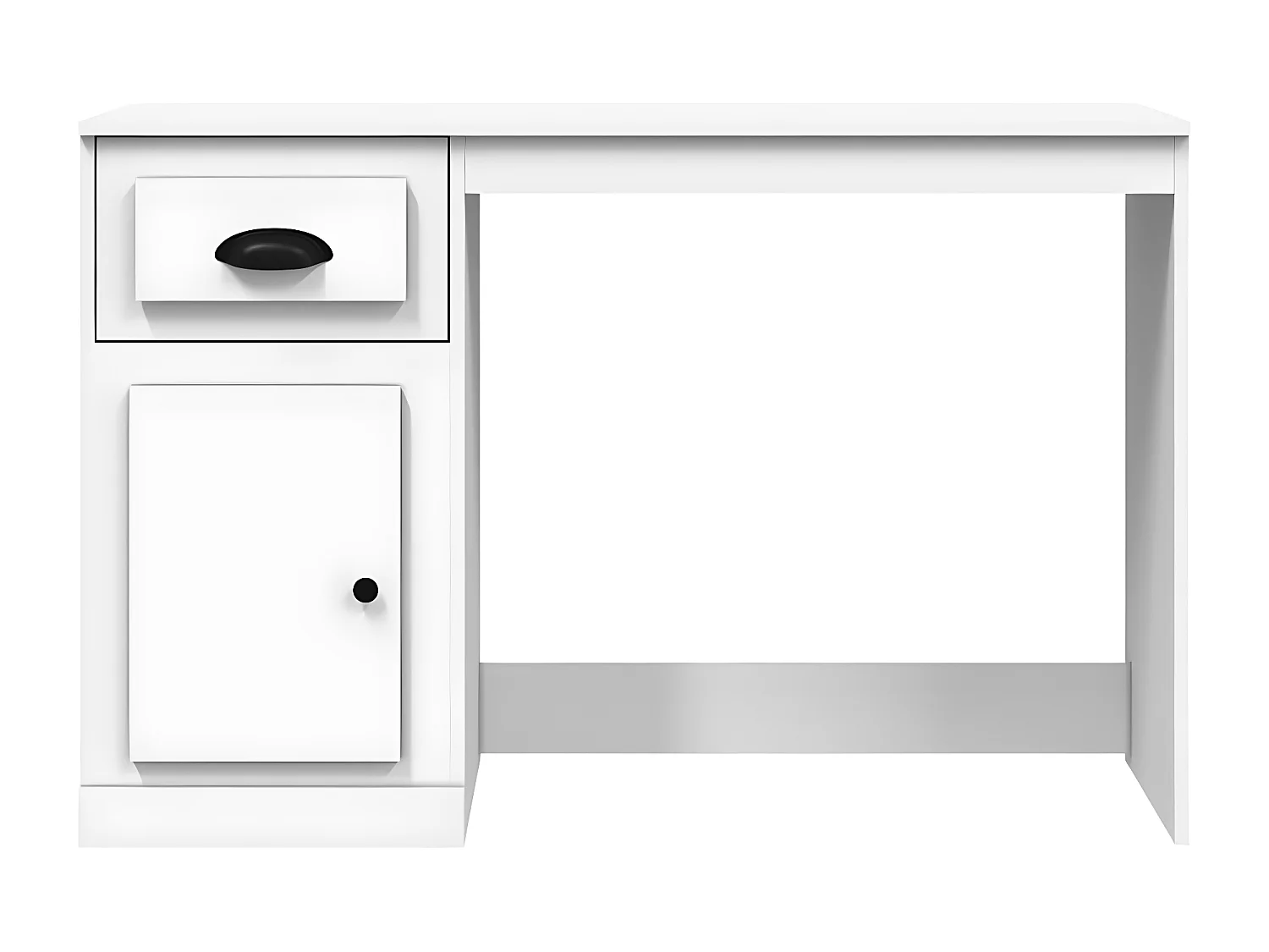 Escritorio cajón madera contrachapada blanco brillo 115x50x75cm