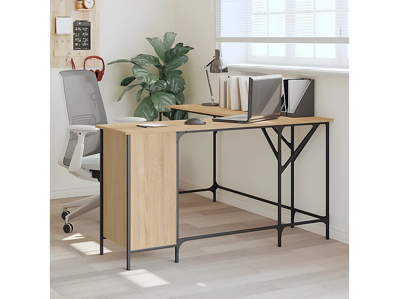 Secretária 141x141x75 cm derivados de madeira carvalho sonoma