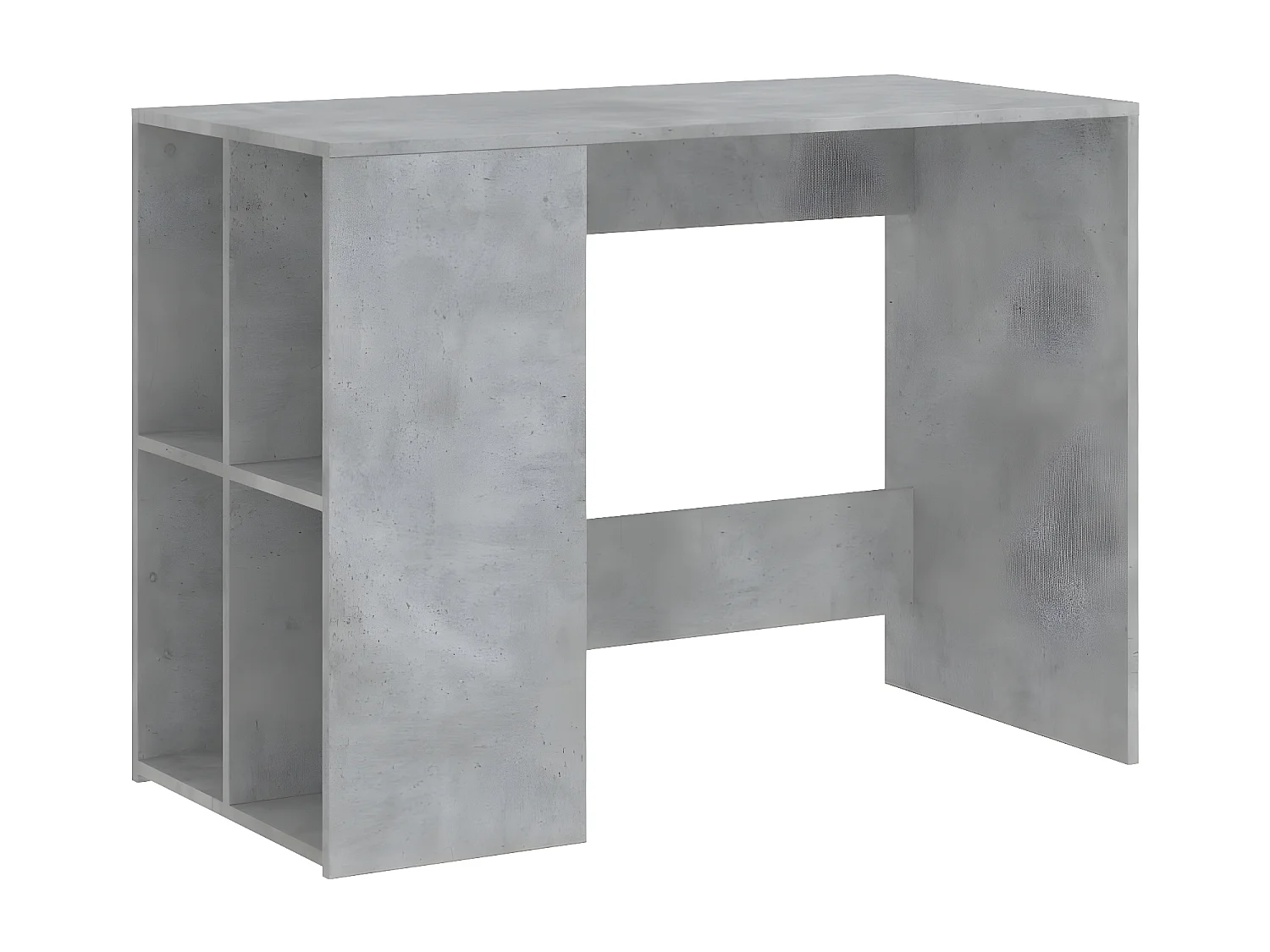 Bureau gris béton 102x50x75 cm bois d'ingénierie
