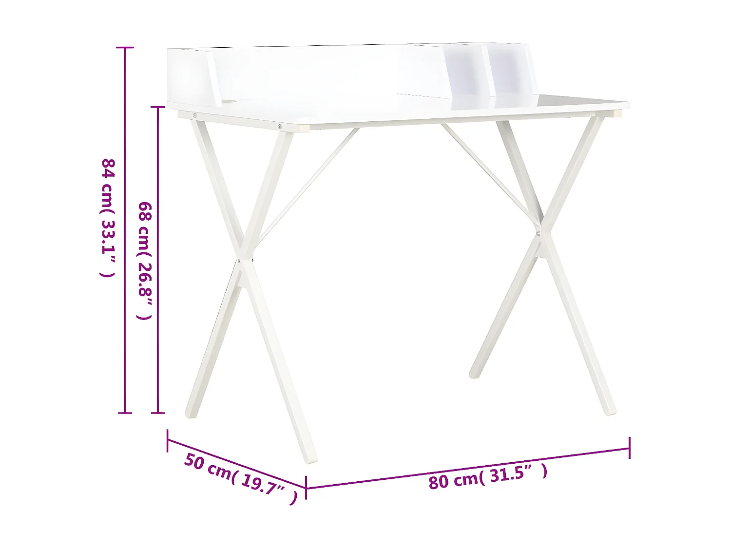 Bureau Blanc 80x50x84 cm