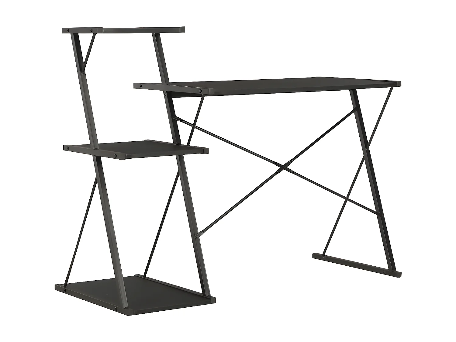 Bureau met schap 116x50x93 cm zwart