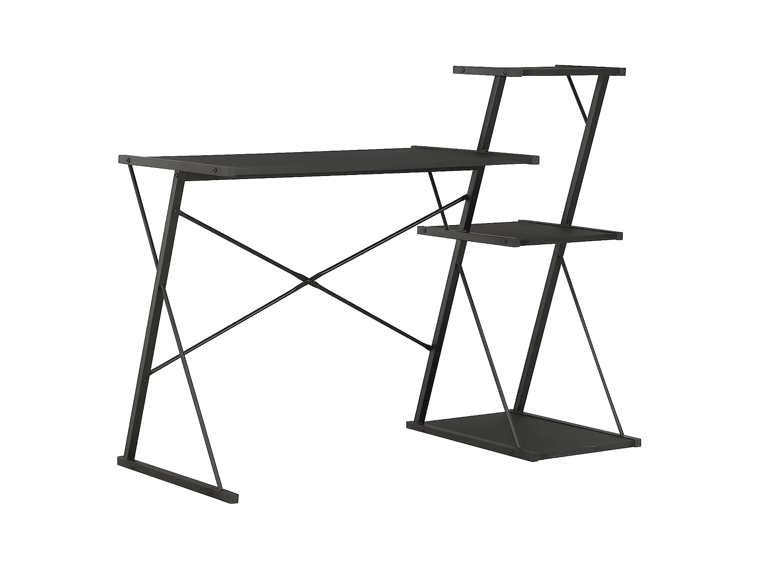 Bureau avec étagère Noir 116x50x93 cm