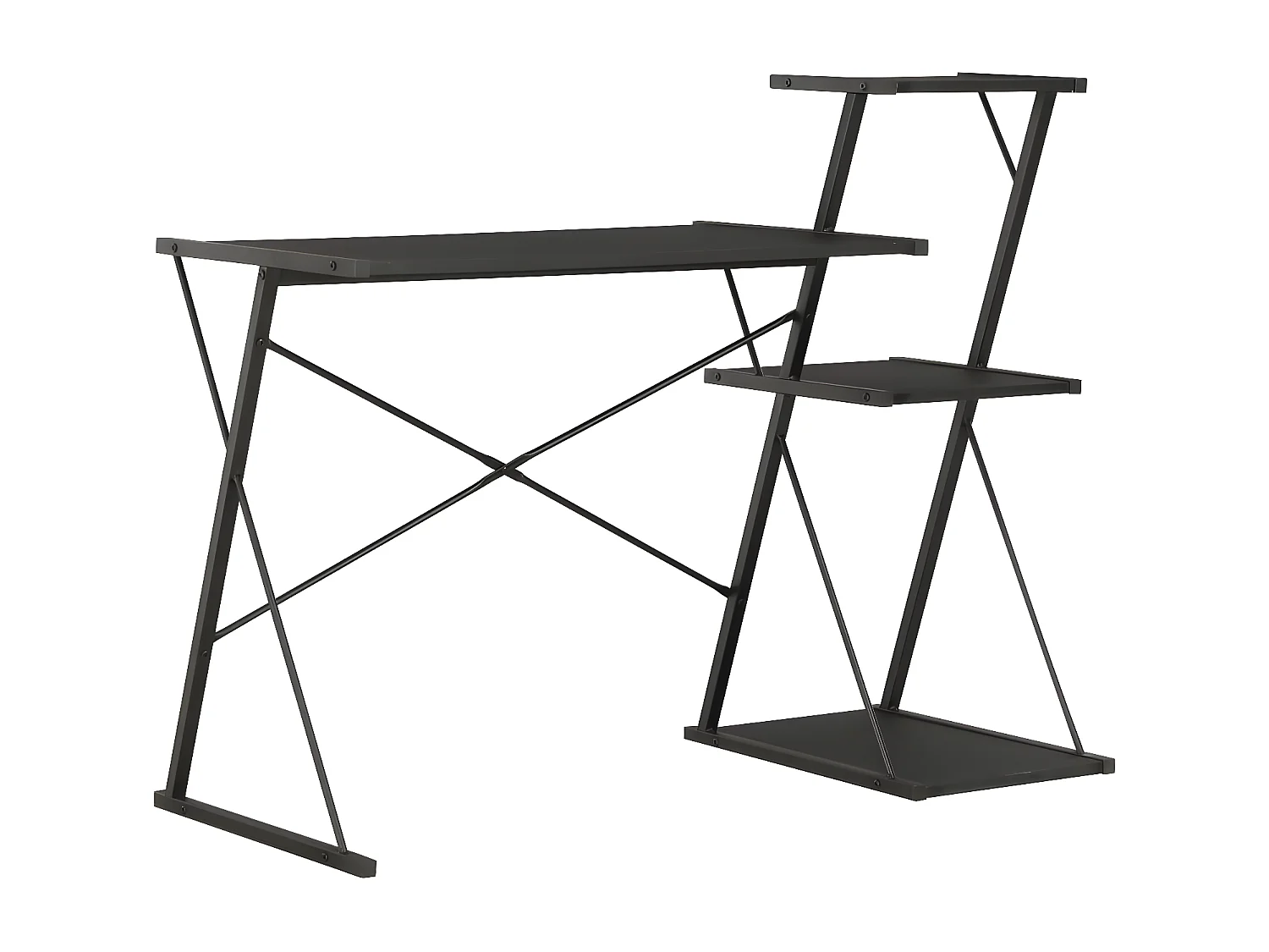 Bureau avec étagère Noir 116x50x93 cm