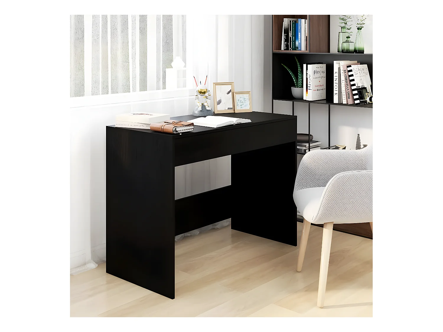 Bureau Noir 101x50x76,5 cm Aggloméré