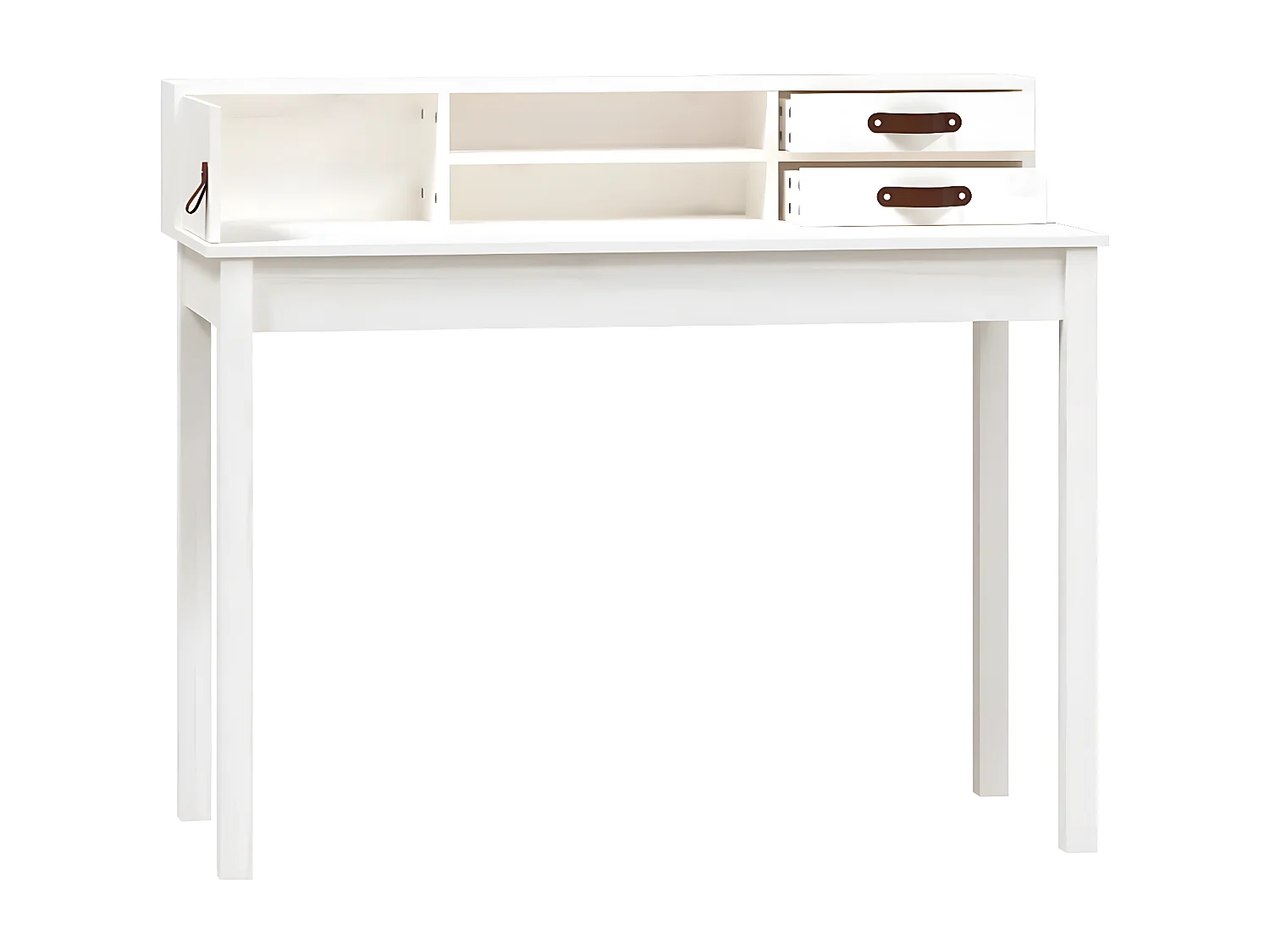 Escritorio de madera maciza de pino blanco 110x50x93 cm