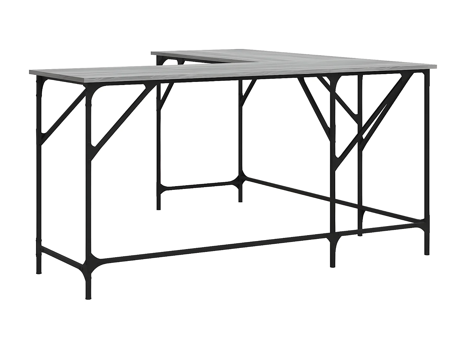 Bureau sonoma gris 149x149x75 cm bois d'ingénierie