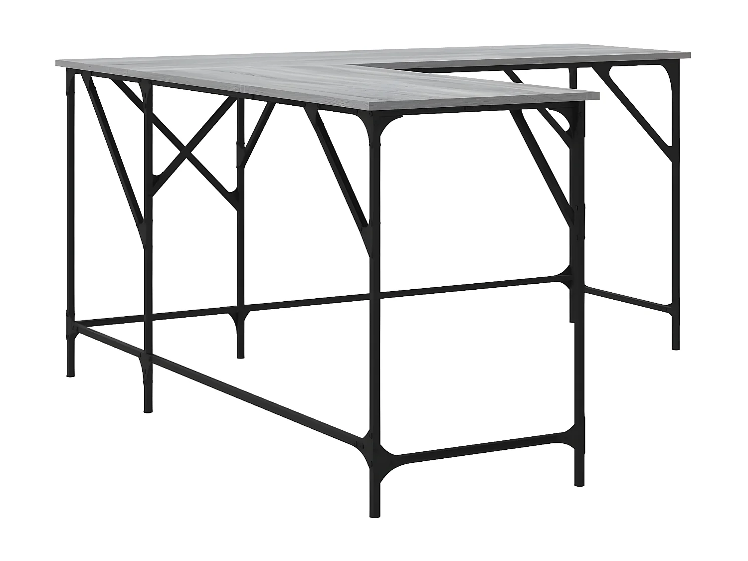 Bureau sonoma gris 149x149x75 cm bois d'ingénierie