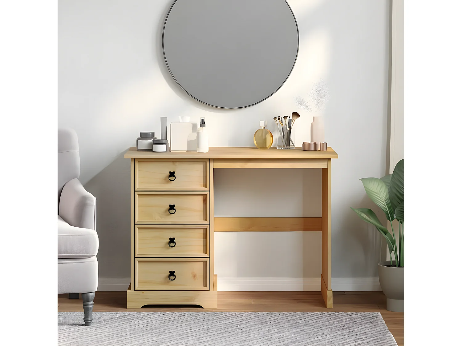 Bureau 104x47x75 cm bois de pin massif