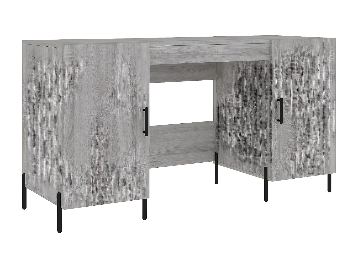 Bureau sonoma gris 140x50x75 cm bois d'ingénierie