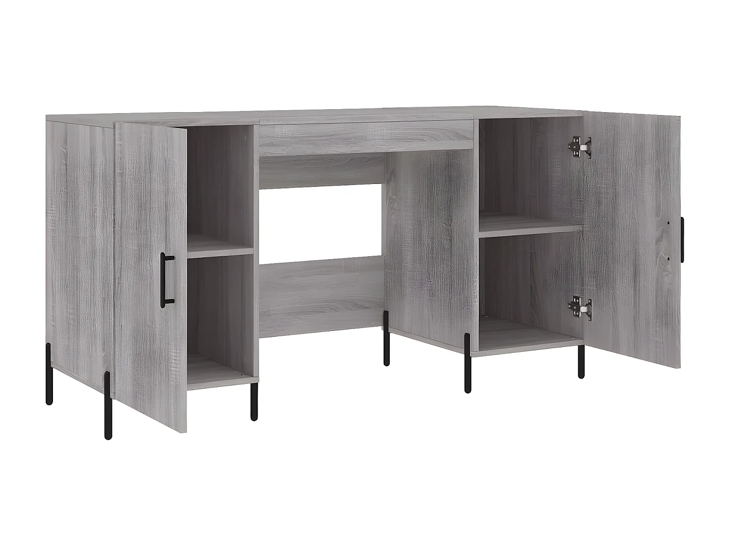 Bureau sonoma gris 140x50x75 cm bois d'ingénierie