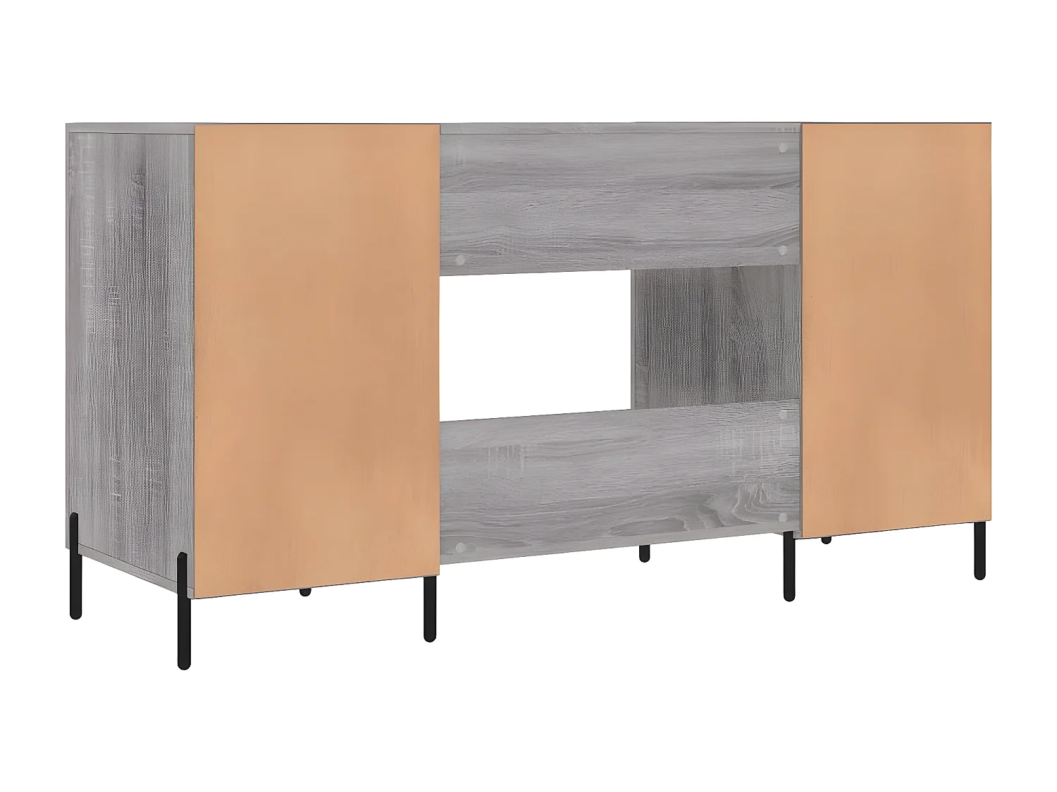 Bureau sonoma gris 140x50x75 cm bois d'ingénierie