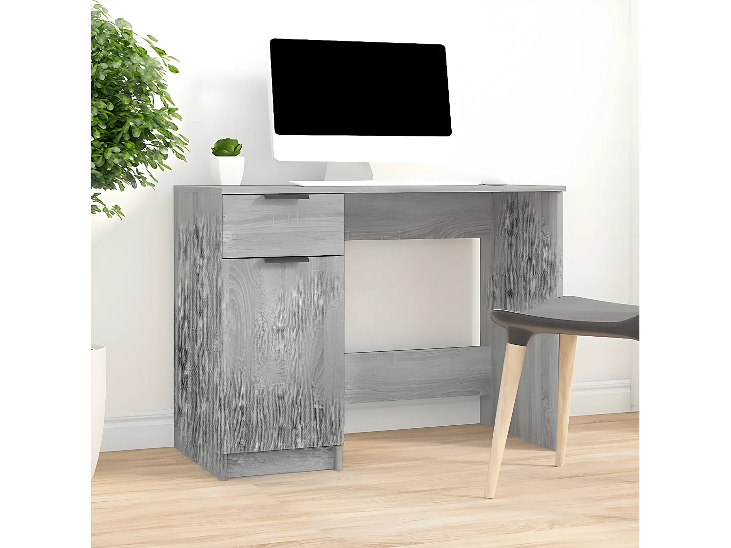 Bureau Sonoma gris 100x50x75 cm Bois d'ingénierie