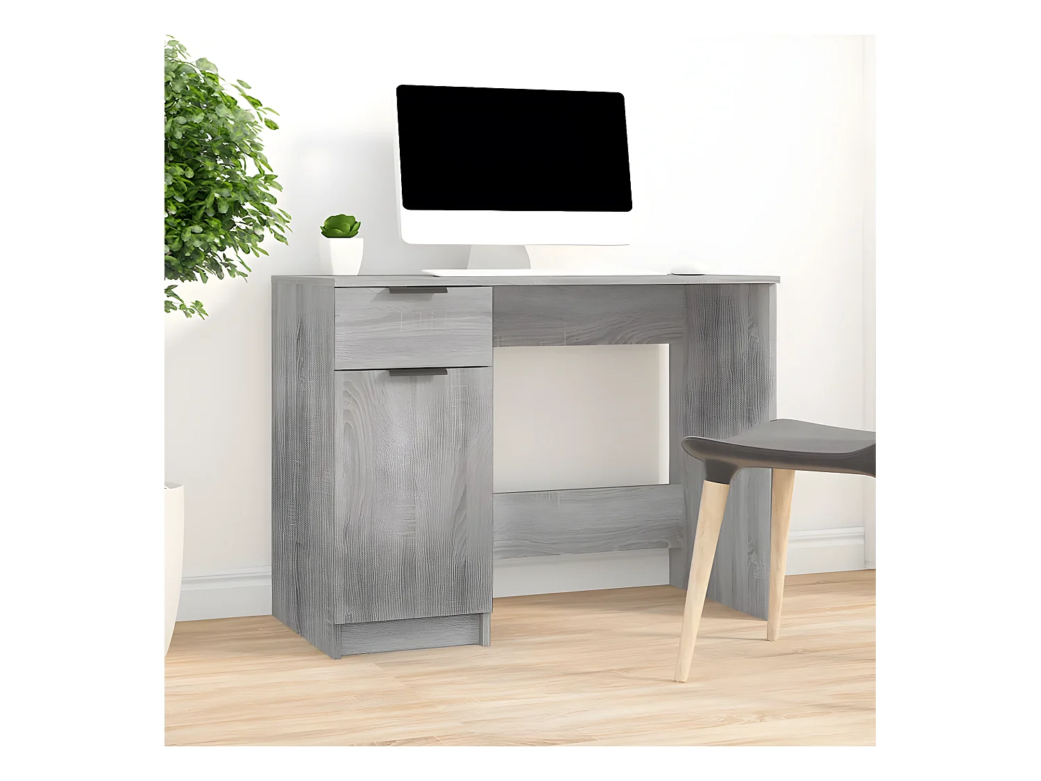 Bureau Sonoma gris 100x50x75 cm Bois d'ingénierie