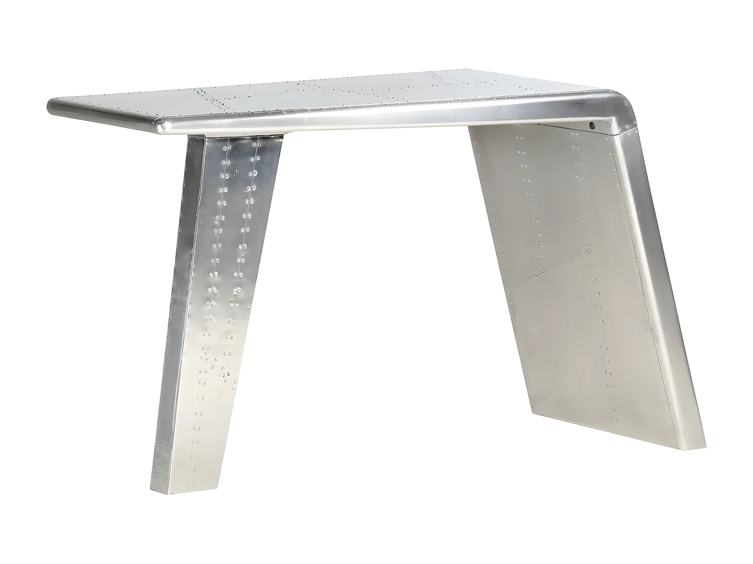 Bureau style avion Argenté 112x50x76 cm Métal