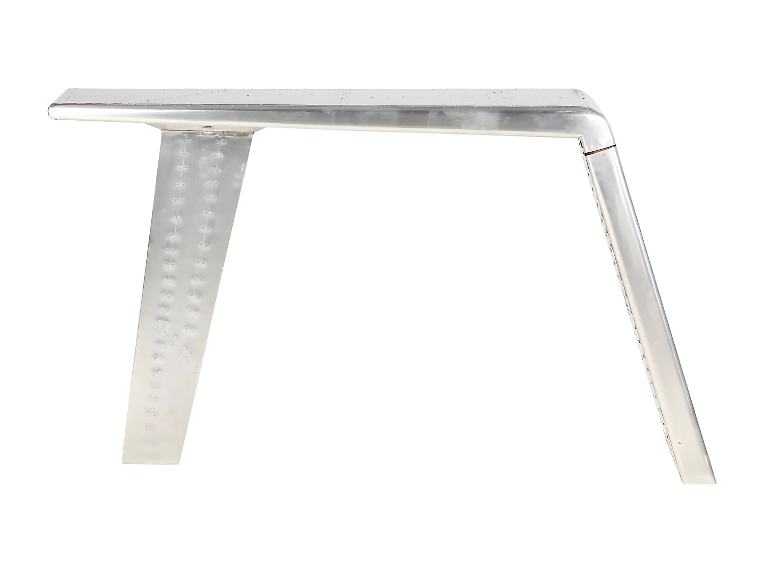 Escritorio de ala de avión metal plateado 112x50x76 cm