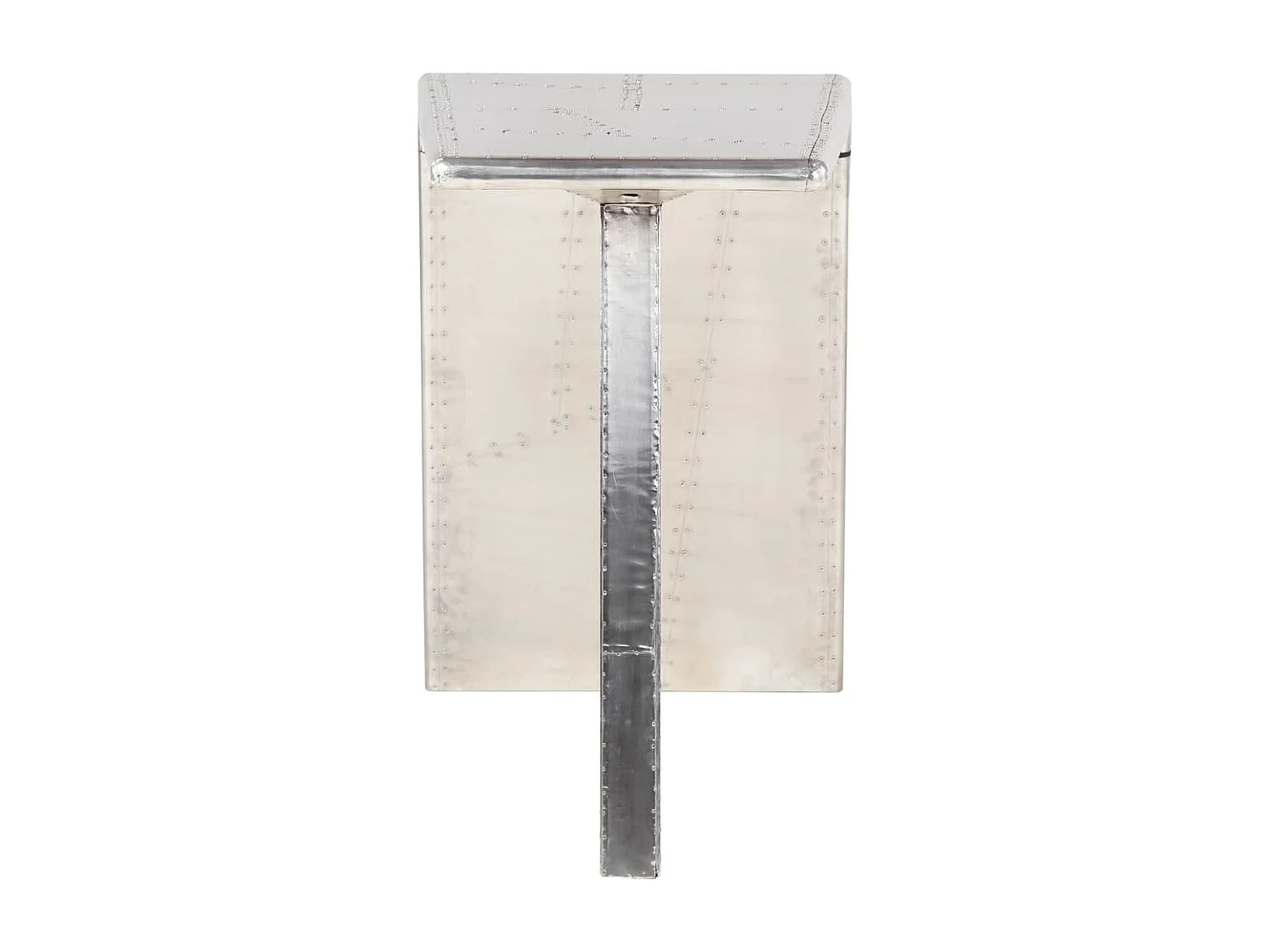 Escritorio de ala de avión metal plateado 112x50x76 cm