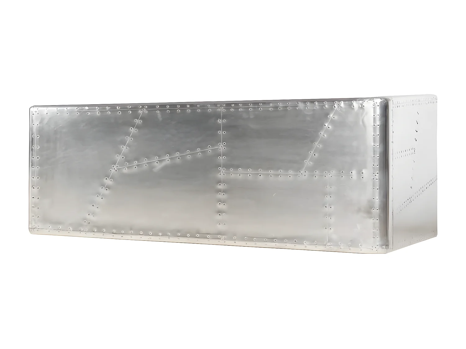 Escritorio de ala de avión metal plateado 112x50x76 cm